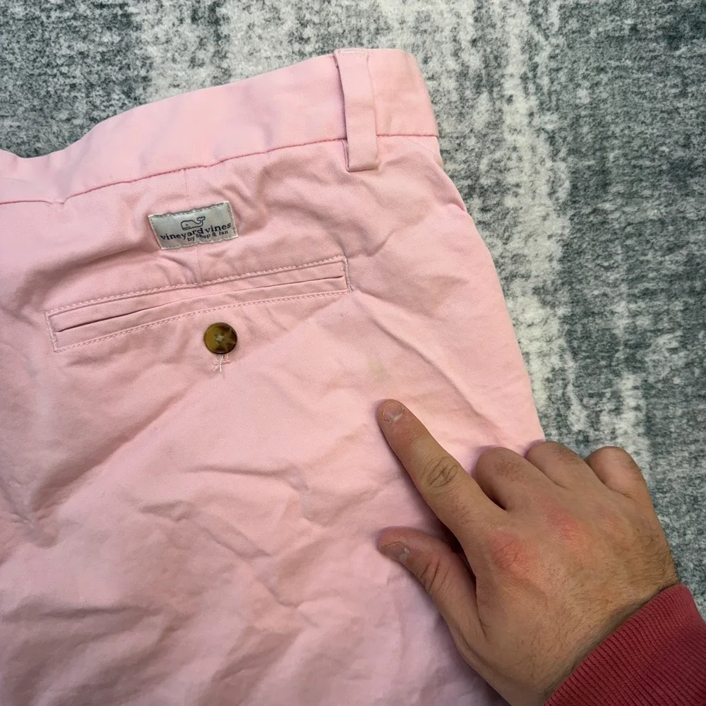 Vineyard Vines Shorts Mens 36 Pink Breaker Chino Cotton Stretch Preppy Beach 6